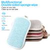 10 Pack Reusable Double-Side Microfiber Kitchen sponges,Scrubber Sponge Scouring Pads Dish Sponge Kitchen Cleaning Dishes and Pots (Blue) view 2