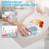 10 Pack Reusable Double-Side Microfiber Kitchen sponges,Scrubber Sponge Scouring Pads Dish Sponge Kitchen Cleaning Dishes and Pots (Blue) view 3