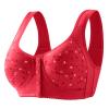 Women's Plus Size Bra Front Closure Push Up Underpants Printed Bralette Sexy Wide Straps With Buttons Casual Cheap Lingerie For Daily view 1