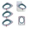Toilet Seat Warmer Covers 4-Pack - Washable Stretchable Toilet Seat Cushion for Elongated & Round Toilets | 4 Seasonal Designs | Winter Comfort for Family (Extra large light purple and green) view 1