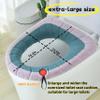 Toilet Seat Warmer Covers 4-Pack - Washable Stretchable Toilet Seat Cushion for Elongated & Round Toilets | 4 Seasonal Designs | Winter Comfort for Family (Extra large light purple and green) view 2