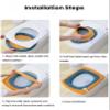Toilet Seat Warmer Covers 4-Pack - Washable Stretchable Toilet Seat Cushion for Elongated & Round Toilets | 4 Seasonal Designs | Winter Comfort for Family (Extra large light purple and green) view 3