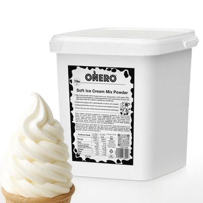 ONERO Vanilla 2.5kg Bulk | Premium Soft Dairy Ice Cream Mix Powder | Makes up to 9kg/90 Servings, Just Add Water | Slow Melting | Produced in the UK