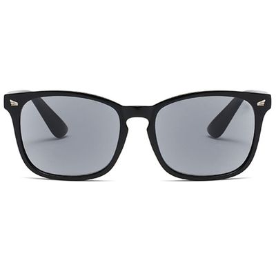 ABETOS Reading Sunglasses Tinted Sun Readers Classic Retro Eyeglasses for Women Men UV400 Protection Outdoor Reading in the Sun 1.0 1.5 2.0 2.5 3.0, Glossy black+0.0