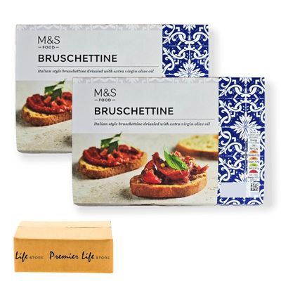 M&S Italian Toasted Ciabatta Bread Bruschettine, Toasted Ciabatta with Extra Virgin Olive Oil, 125g, Vegan (2 Pack)