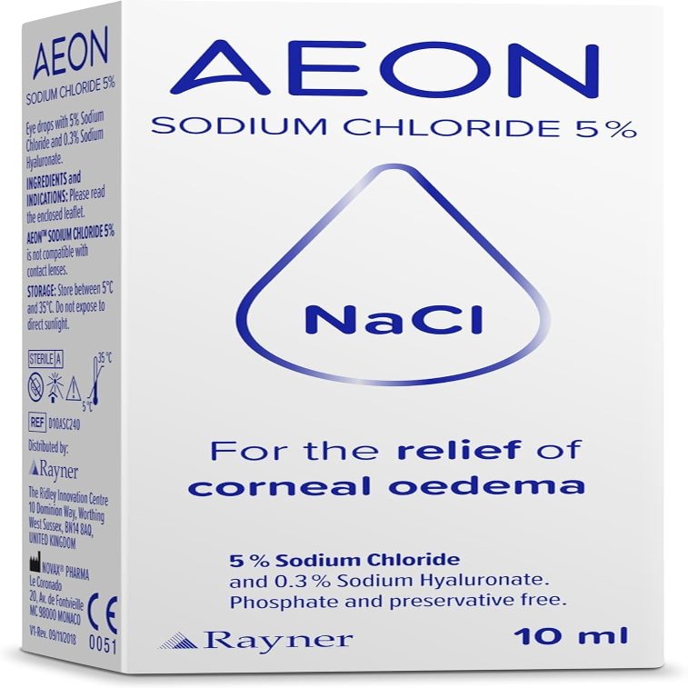 Aeon Sodium Chloride 5% Solution 10 Millilitres Sterile Saline Solution for Inhalation, Nasal Rinse, and Moisturizing Purposes Ideal for Respiratory and Nasal Care