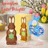 Easter Bunny Chocolate for Easter Gifts - Milk & White Chocolate Happy Bunny Figure 170g with Topline Wooden Decoration. Great Chocolate Gift for Kids Egg Hunt, Chocolate Hampers view 2