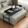 Overbed Table Extendable With Wheels, Height & Length Adjustable Mobile Computer Workstation, Hospital Table On Bed For Twin/Full/Queen/King Size Bed Frame view 1