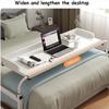 Overbed Table Extendable With Wheels, Height & Length Adjustable Mobile Computer Workstation, Hospital Table On Bed For Twin/Full/Queen/King Size Bed Frame view 3