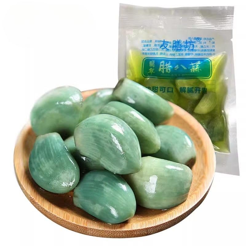 Laba Garlic Jade Vinegar Pickled Garlic,Sweet Sour Food,Shandong Specialty,Vegan,Spicy Seasoning,Instant Meals & Sides,Delicious Snacks Gifts,Vegetables Fruits (10bags)
