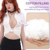 Funxzior Realistic Silicone Crossdressing Breast Forms Seamless Roll Neck Breastplate False Chest Plates Turtleneck Fake Tits for Drag Show Transgender Cosplay B Cup Boobs Cotton Filled, Beige view 3