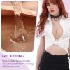 Funxzior Realistic Silicone Crossdressing Breast Forms Seamless Roll Neck Breastplate False Chest Plates Turtleneck Fake Tits for Drag Show Transgender Cosplay H Cup Boobs Gel Filled, Ivory view 3