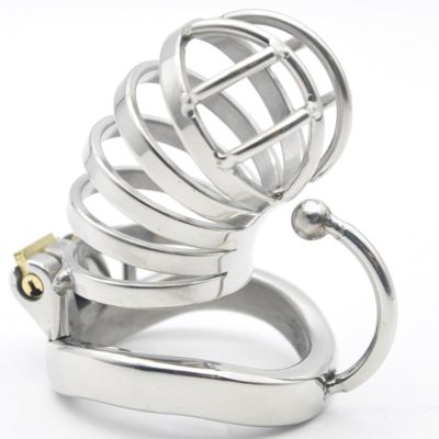 Men's Silver Stainless Steel Ventilated Breathable Protection Cage (40mm/45mm/50mm) (50mm)