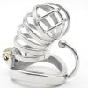 Men's Silver Stainless Steel Ventilated Breathable Protection Cage (40mm/45mm/50mm) (50mm) view 1