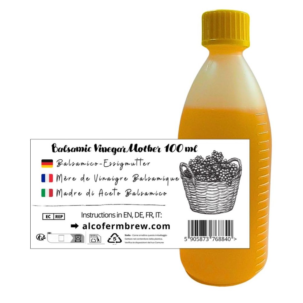 Balsamic Vinegar Starter 100 ml - Natural Mother Culture - Up to 50 L Homemade Grape Vinegar