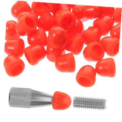 Ciieeo 48pcs Auto Body Dent Tool Kit with Red Replacement Hammer Tips Rod Tips for Bodywork for Automotive Maintenance