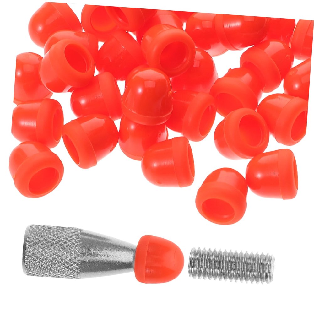 Ciieeo 48pcs Auto Body Dent Tool Kit with Red Replacement Hammer Tips Rod Tips for Bodywork for Automotive Maintenance