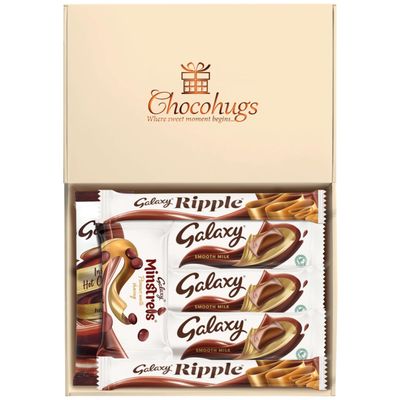 Chocohugs Chocolate Gift Box Hamper | Filled with Galaxy Smooth Milk Chocolates, Minstrels, Ripple | Gift Box | Gift for Children, Mother, Father, Teacher | Treat Box (Standard, All Occasions 2)