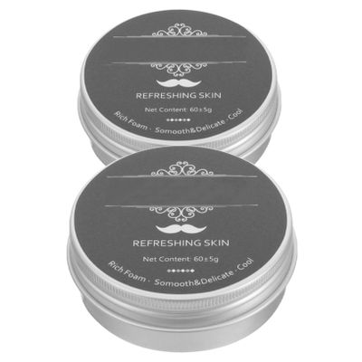 HONITANO 2pcs Beard Shaving Supplies Men's Shaving Soap for Facial Cleaning Moisture Portable Travel Pack