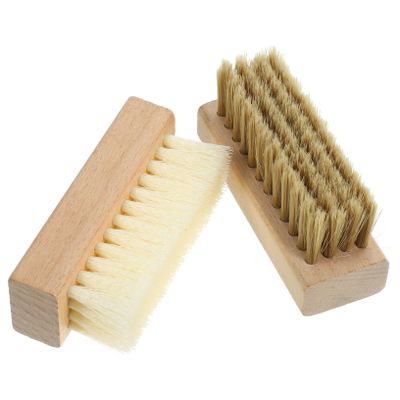 PACKOVE 2pcs Handheld Scrubbing Brush Set with Wooden Handle and Pp Bristles Lightweight Laundry Cleaning Tool for Clothes and Shoes