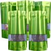 100Pcs Mylar Bags for Food Storage with Frosted Window Metallic Mylar Aluminum Foil Sealable Bags Stand Up with Ziplock, Heat Sealing Bags, for Dehydrated Vegetables, Grains,Green,16x24cm(6. view 1