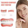 Care Spring False Teeth Veneers 2 Pairs Silicone Reline Denture Set Upper And Lower, Instant Veneers Dentures Ultra Thin Flex Design, Temporary Tooth Filling Natural White for Men & Women view 2