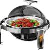Stainless Steel Round Chafing Dish Buffet Dish, 6L Food Warmers Electric, Round Chafing Dishes For Buffet With Fuel Holders And Pan, For Wedding, Parties, Banquet, Events, Graduation view 1