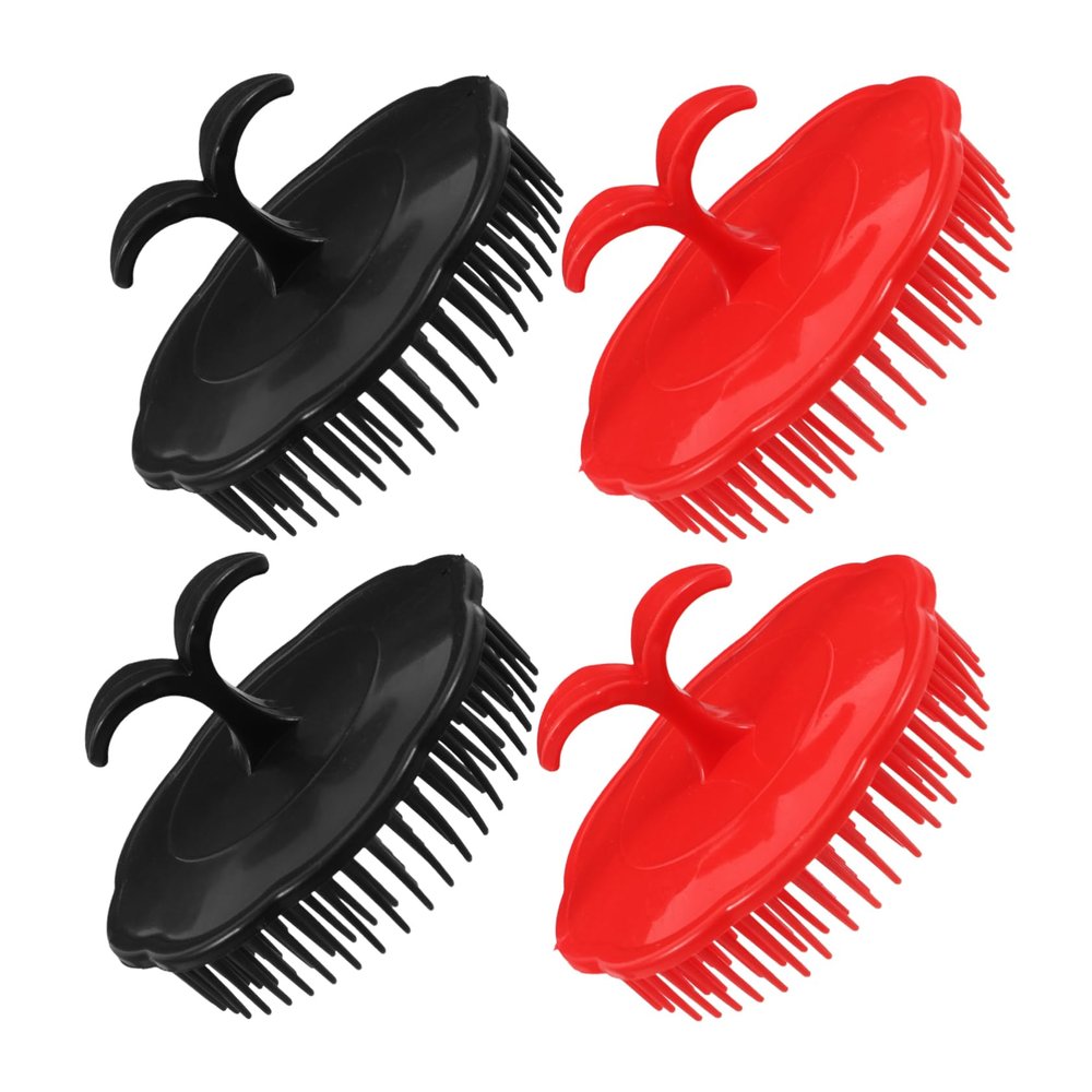 4pcs Round Shower Scalp Brush for Hair Washing, PP Massager