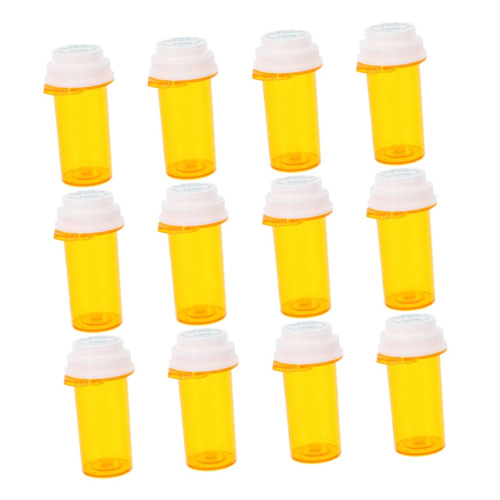 CALLARON 12pcs Tablet Bottles, Pp Reusable Pill Container Travel Case, Easy to Clean Medication Storage Box the Go Use, Portable Small Vials for Storing Small Items