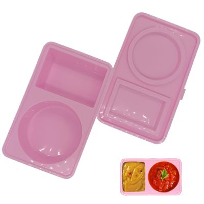 Snack Containers, Reusable Snack Containers with Lids | Silicone Dip Box,Leak-Proof Portable Snack Box with Compartment and Lid