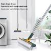 2 in 1 Floor Brush Scrubber with Long Handle, Tile Floor Scrubber Detachable Stiff Bristle Scrub Brush 180 Degree Rotating for Cleaning Shower Floor Bathroom Wall Glass (Dark Blue) view 3
