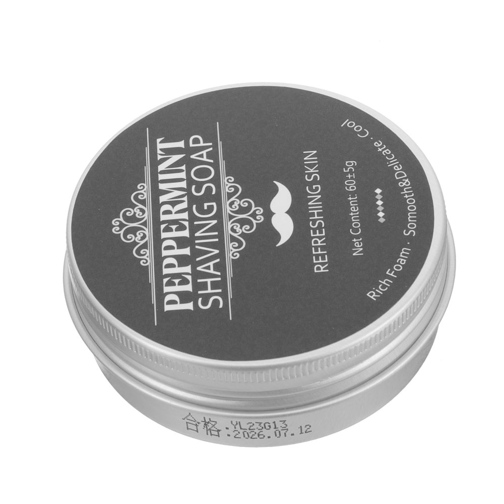 Ipetboom Mens Peppermint Shaving Soap Beard Shaving Soap for Travel and Home Use Refreshing Scented for Smooth Wet Shave