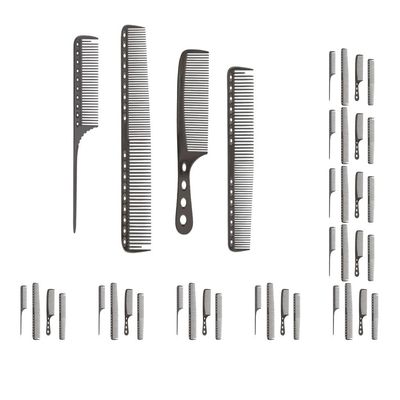 10 set 4pack/lot Ergonomic Handle For More Comfortable Hair Combing Experience More Comfortable To Hold Metal Hair Cutting Comb, Glossy black