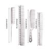 10 set 4pack/lot Ergonomic Handle For More Comfortable Hair Combing Experience More Comfortable To Hold Metal Hair Cutting Comb, Glossy black view 2