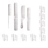 10 set 4pack/lot Ergonomic Handle For More Comfortable Hair Combing Experience More Comfortable To Hold Metal Hair Cutting Comb, Bright silver view 1