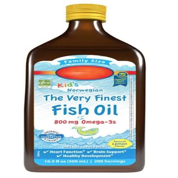 Family Size Kid's Norwegian Very Finest Fish Oil, 500 ml, Lemon Flavor