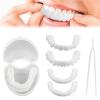 Brigtviee Clip in Veneers Teeth, 1 Pairs Instant Veneers Dentures, False Teeth Veneers Top and Bottom, Confidence Smile Fake Teeth Veneers, Snap on Veneers for Men and Women Cover Imperfect Teeth view 1