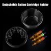 20PCS Hive Cups Disposable Tattoo Cartridge Needle Holder Transparent Needle Holder Plastic Ink Rinse Cups Circle Stand Tattoo Cartridge Tray (Circle) view 3