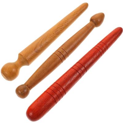 3Pcs Wooden Stick Hand Massager Foot Acupressure Pen Face Man