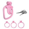 Men's Positive and Negative Honeycomb Breathable Cage, Men's Flat Mini Inverted Device with 3 Different Size Rings (Pink, Positive) view 1