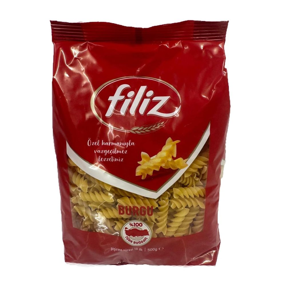 Filiz'S Pasta Fusilli Burgu 500G Spiral Shaped Fusilli Delicious and Tasty Pasta, Easy to Cook Product of Turkey Pack of 1