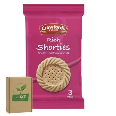 Crawfords Biscuit Portion Mini Packs | Perfect for On-The-Go Snacking, Office, Travel | Rich Shorties Flavour - 60 Packs (3 Biscuits In Each Pack)