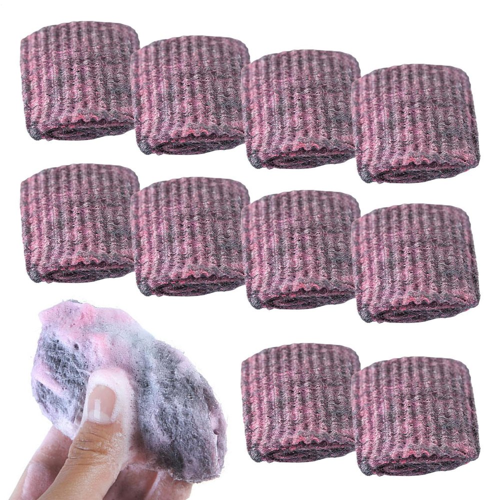 10PCS Steel Wool Soap Pads, 2025 New Multipurpose Wire Dishwashing Rags for Wet and Dry, Reusable Premium Metal Scrubbing Pads Sponge Clean Tool for Home Kitchen