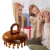 Rukjmqi Scalp Massager Wood | Sandalwood Multifunctional Hair Brush - Natural Brush 28-Tooth for Hair Care, Portable Body Massage Tool view 3