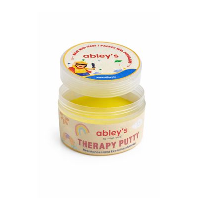 abley's Therapy Putty for Kids | Usage Occupational Therapy, Rehabilitation, Fine Motor Skills, Stress Relief (Yellow) | 50 gms
