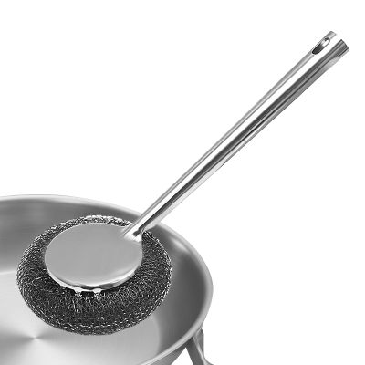 NevPuose Stainless Steel Cleaner for Pots and Pans, Steel Scrubber - Long Gear Removable Metal Bowl Scrubber | Search Pads for Pots Cooker Tableware Sinks Range Hood