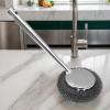 NevPuose Stainless Steel Cleaner for Pots and Pans, Steel Scrubber - Long Gear Removable Metal Bowl Scrubber | Search Pads for Pots Cooker Tableware Sinks Range Hood view 3