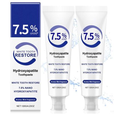 2Pcs Hydroxyapatite Toothpaste for Enamel Protection, 7.5% Hydroxyapatite Enamel Care Toothpastes for Sensitive Teeth, Fluoride-Free Formula with Gentle Mint, Daily Protection, Fresh Breath