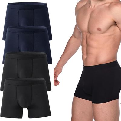 Men's Ultra-Absorbent Incontinence Boxer Briefs, Mens I-ncontinence Underwear, Leak Proof Reusable Mens Incontinence Underwear (4Pcs SetD, 3XL)
