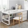 Modern Multifunctional Office Desk with 3 Drawers and Storage Shelves - Stylish Workstation for Home Office or Study Area view 1